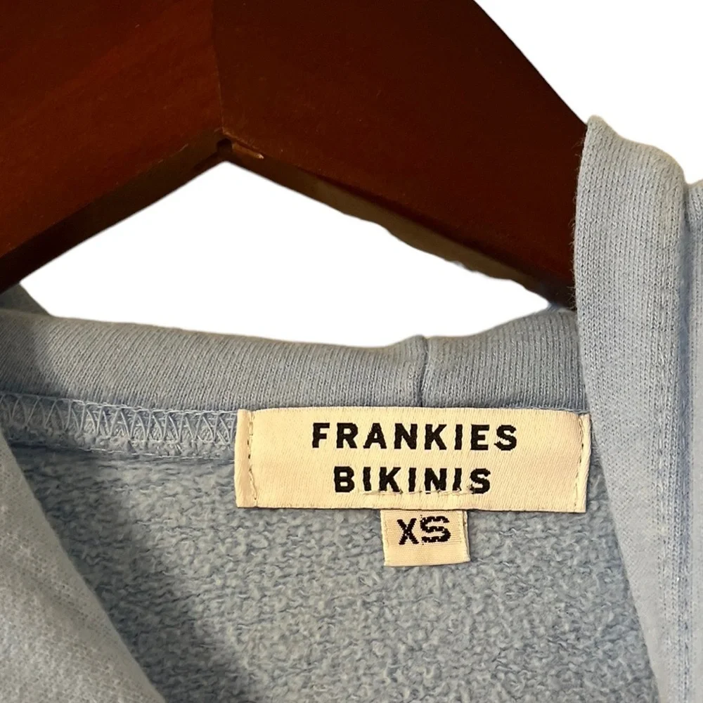 FRANKIE’S BIKINIS Aiden Embroidered Blue Hoodie Sweatshirt Pullover